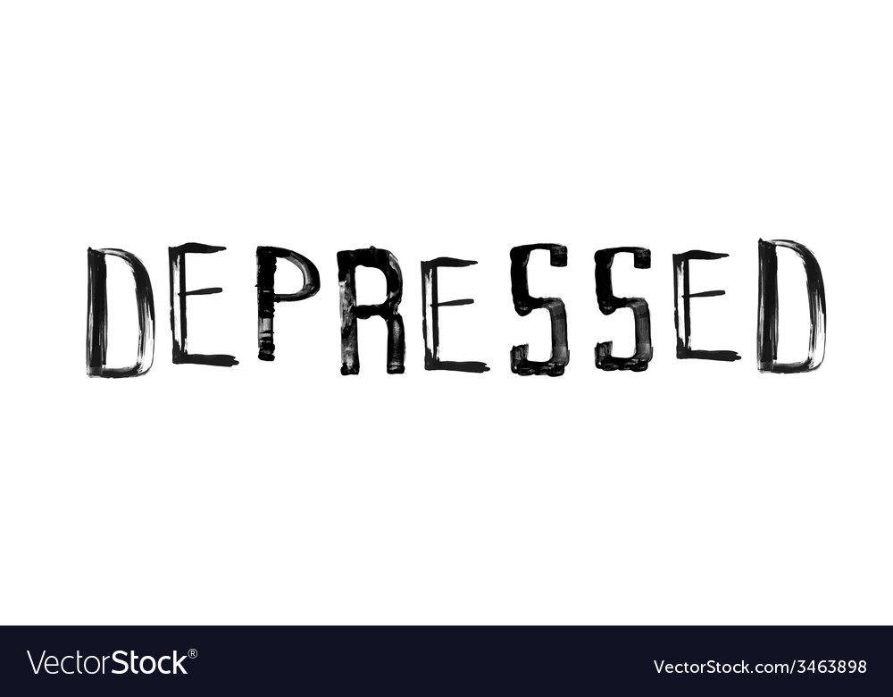 The word depressed handwritten grunge brush strok Vector Image