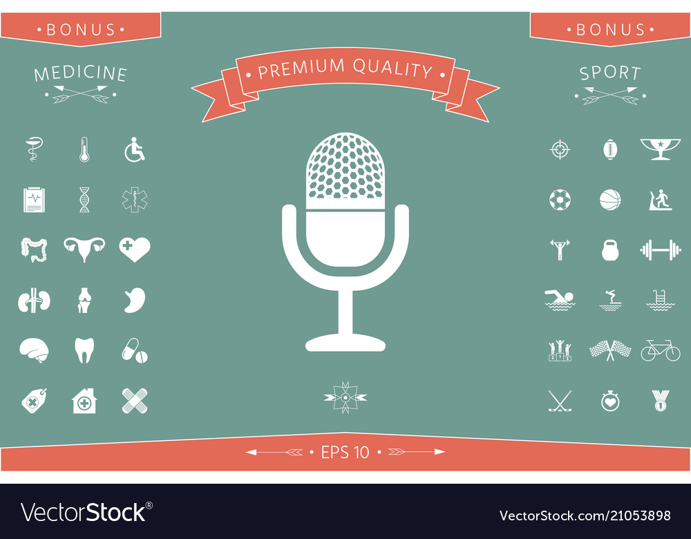 Vintage microphone icon