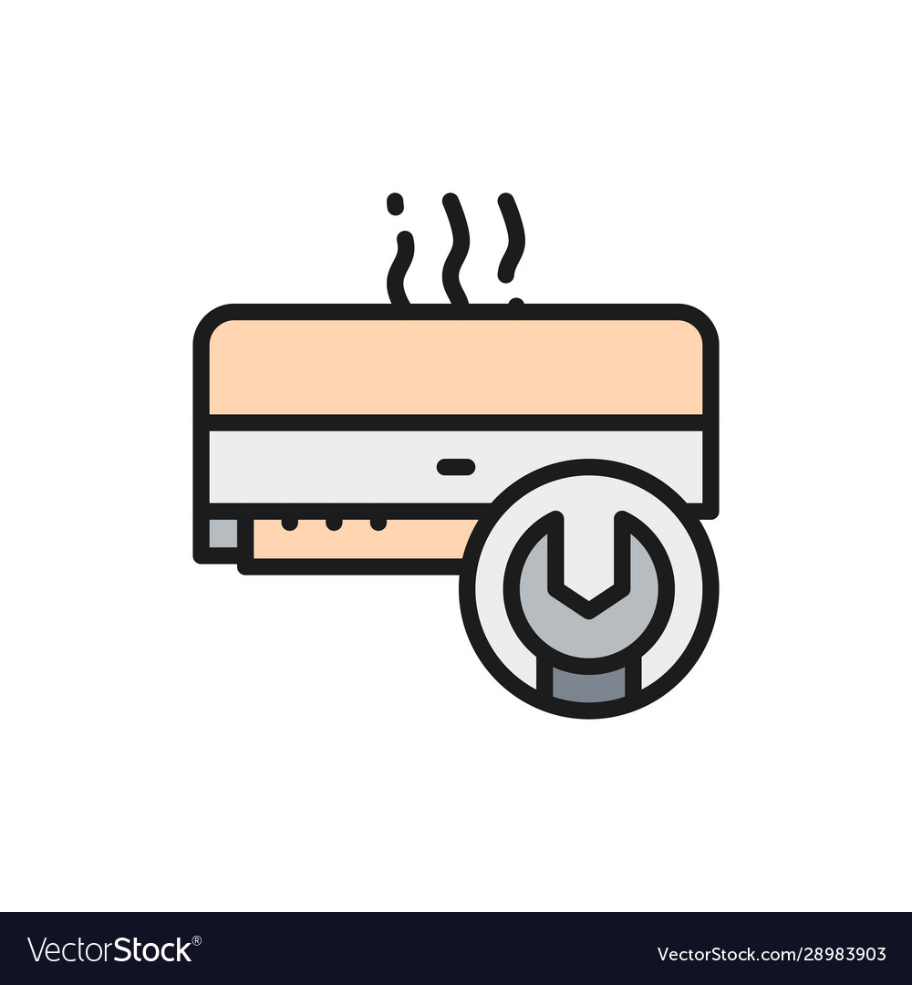 Air conditioner repair broken conditioner flat Vector Image Air conditioner repair broken conditioner flat Vector Image