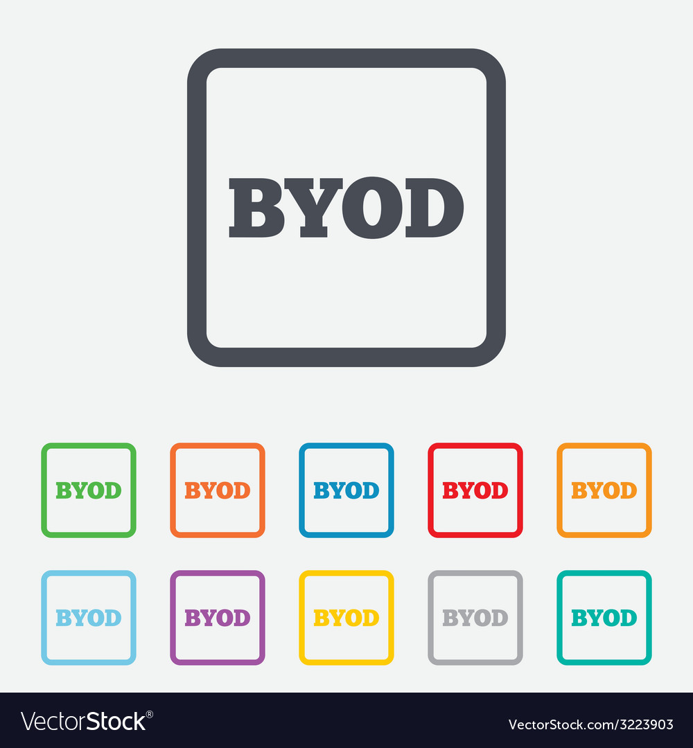 Byod Sign Icon Bring Your Own Device Symbol Vector Image 2446