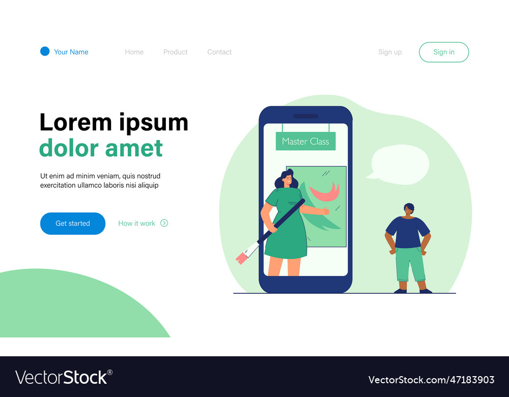 Child learning drawing online Royalty Free Vector Image