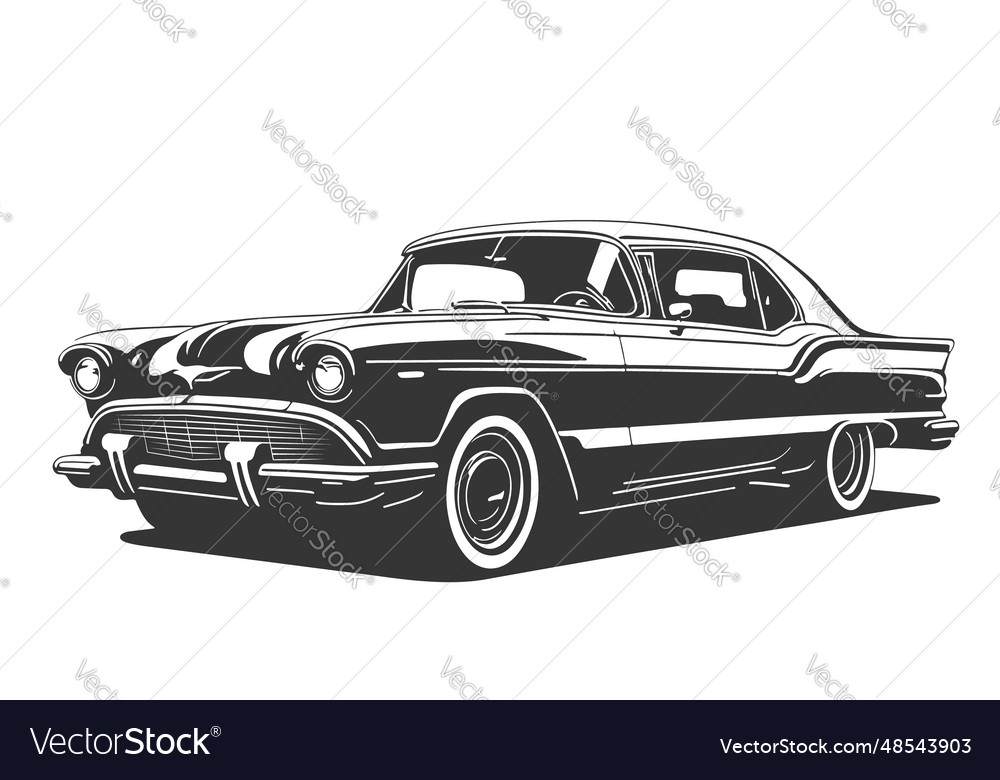 Classic american style vintage vehicle Royalty Free Vector