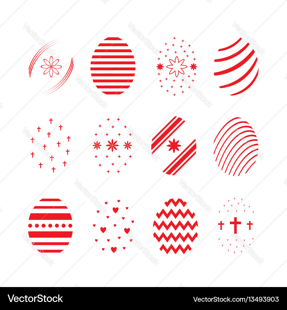 Easter egg icon set Royalty Free Vector Image - VectorStock