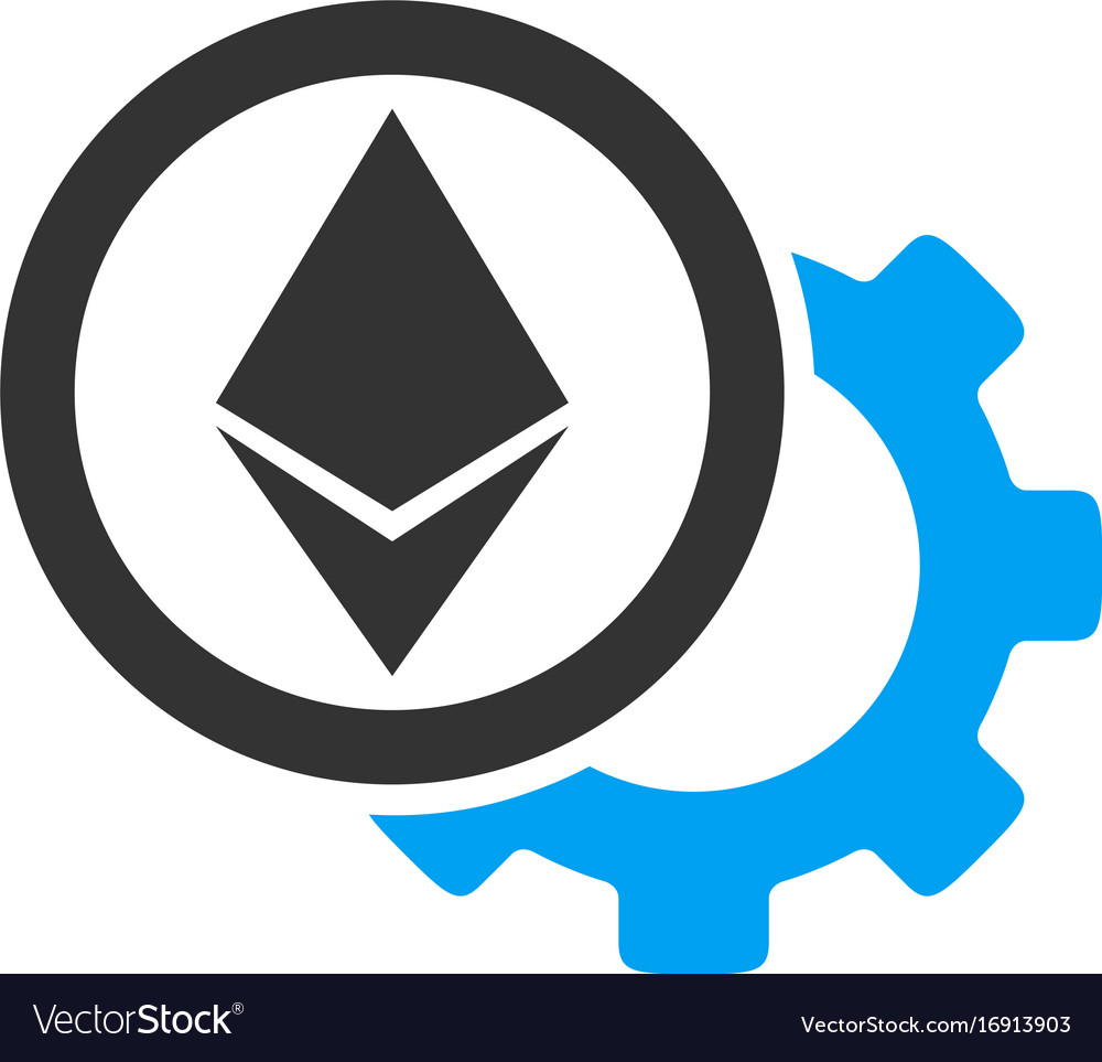 Ethereum options cogwheel flat icon