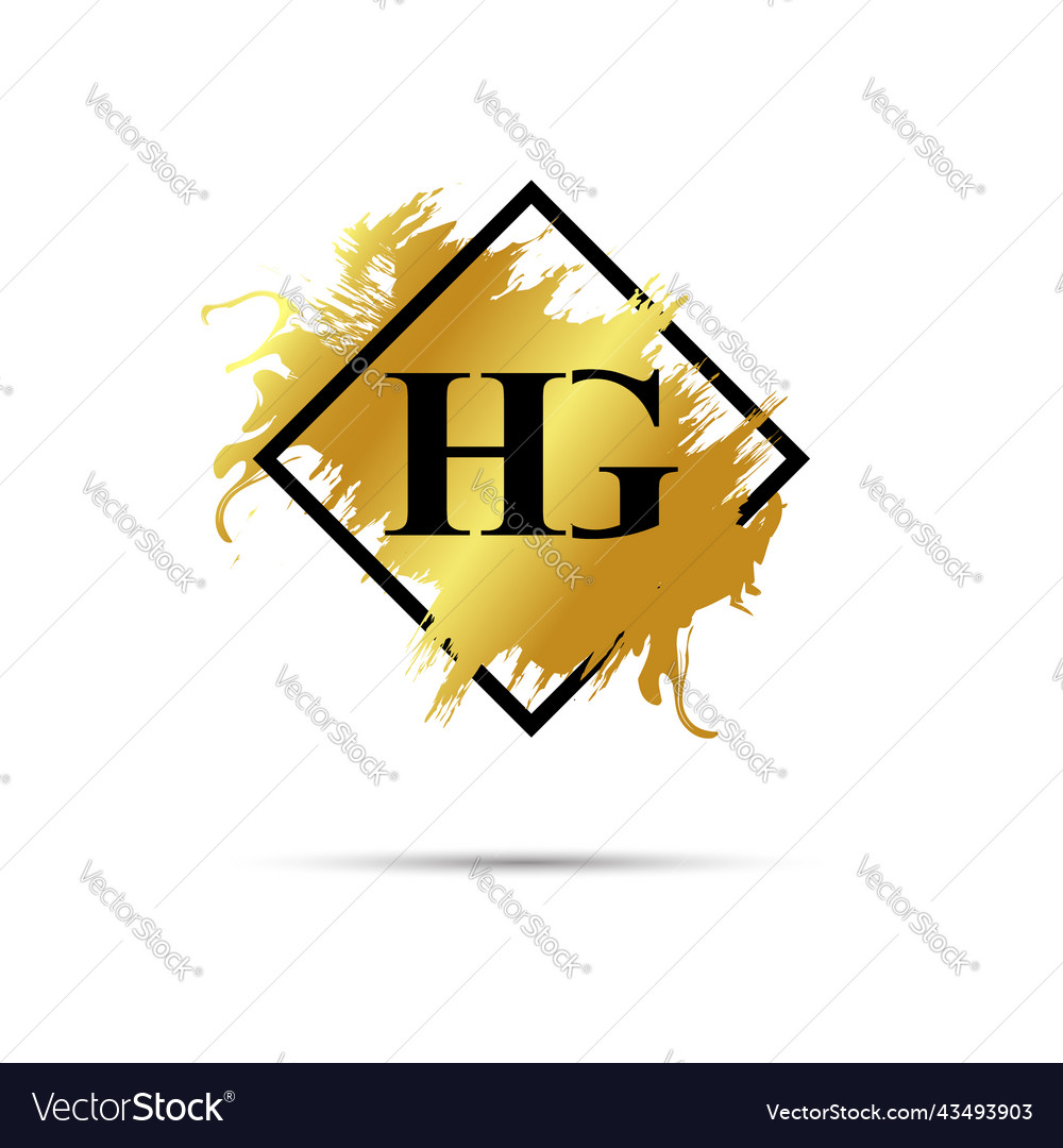 Gold hg logo symbol art design