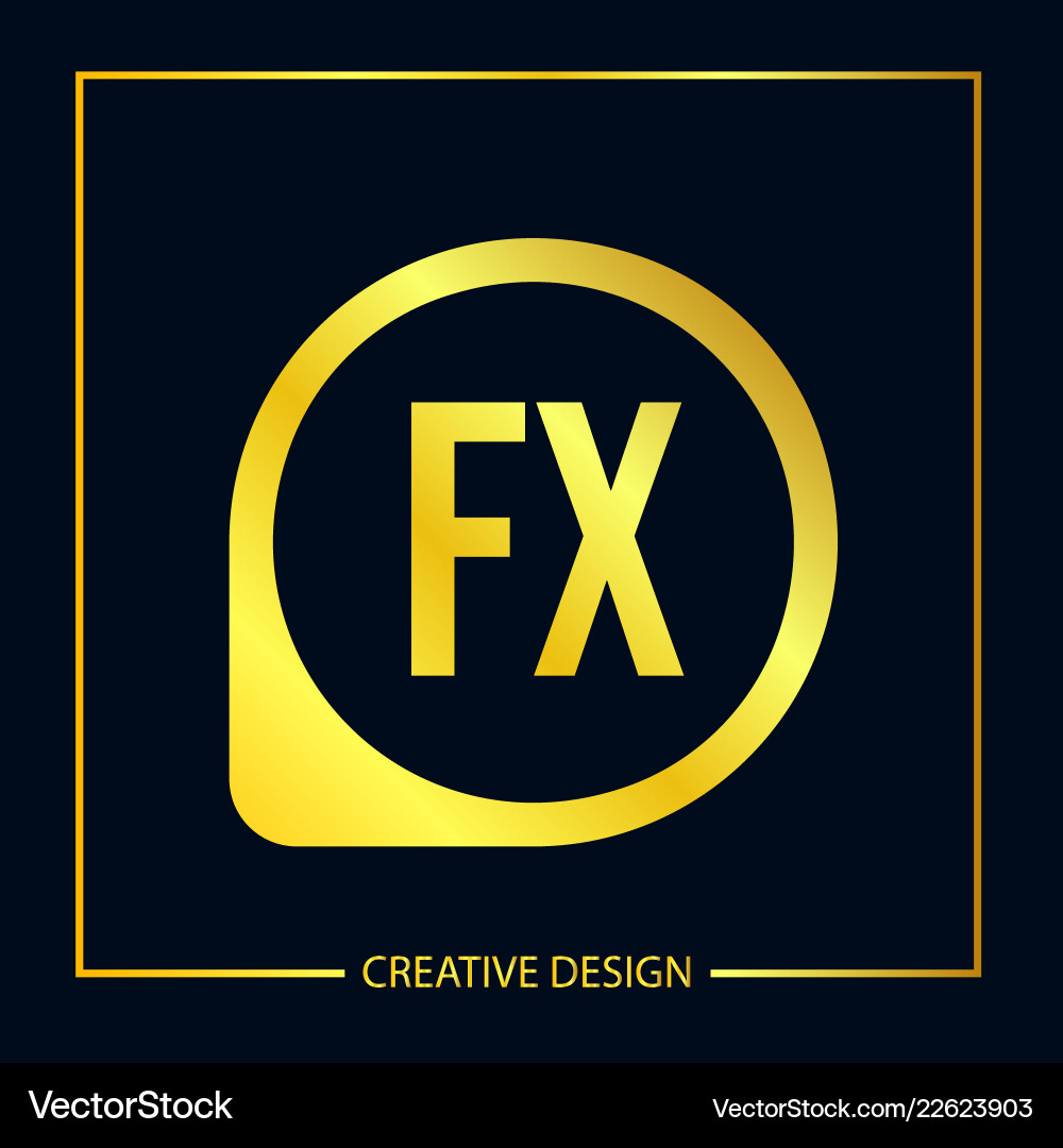 Initial fx letter logo template design Royalty Free Vector
