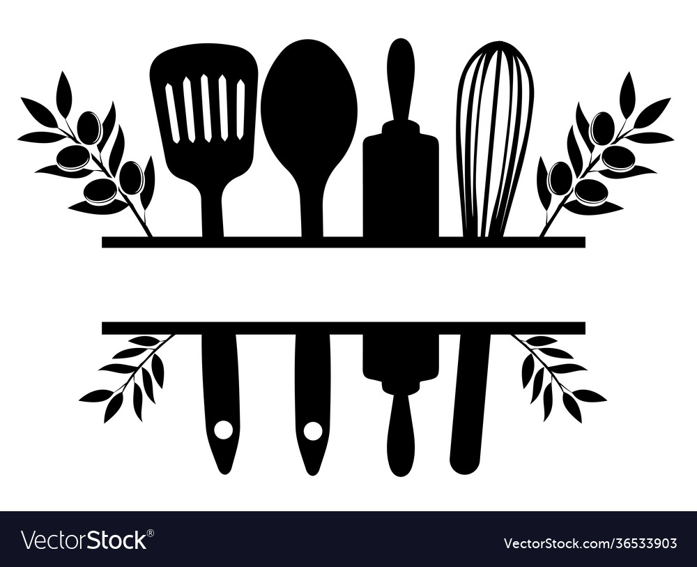 Kitchen split with olives Royalty Free Vector Image