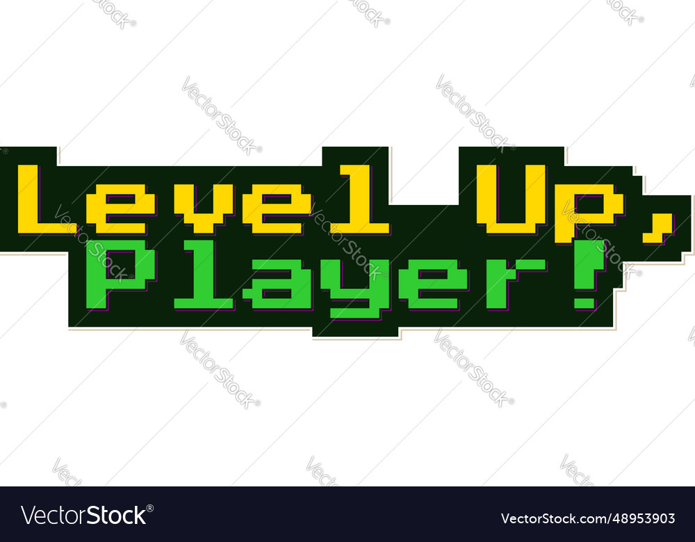 Retro gamer lettering design Royalty Free Vector Image