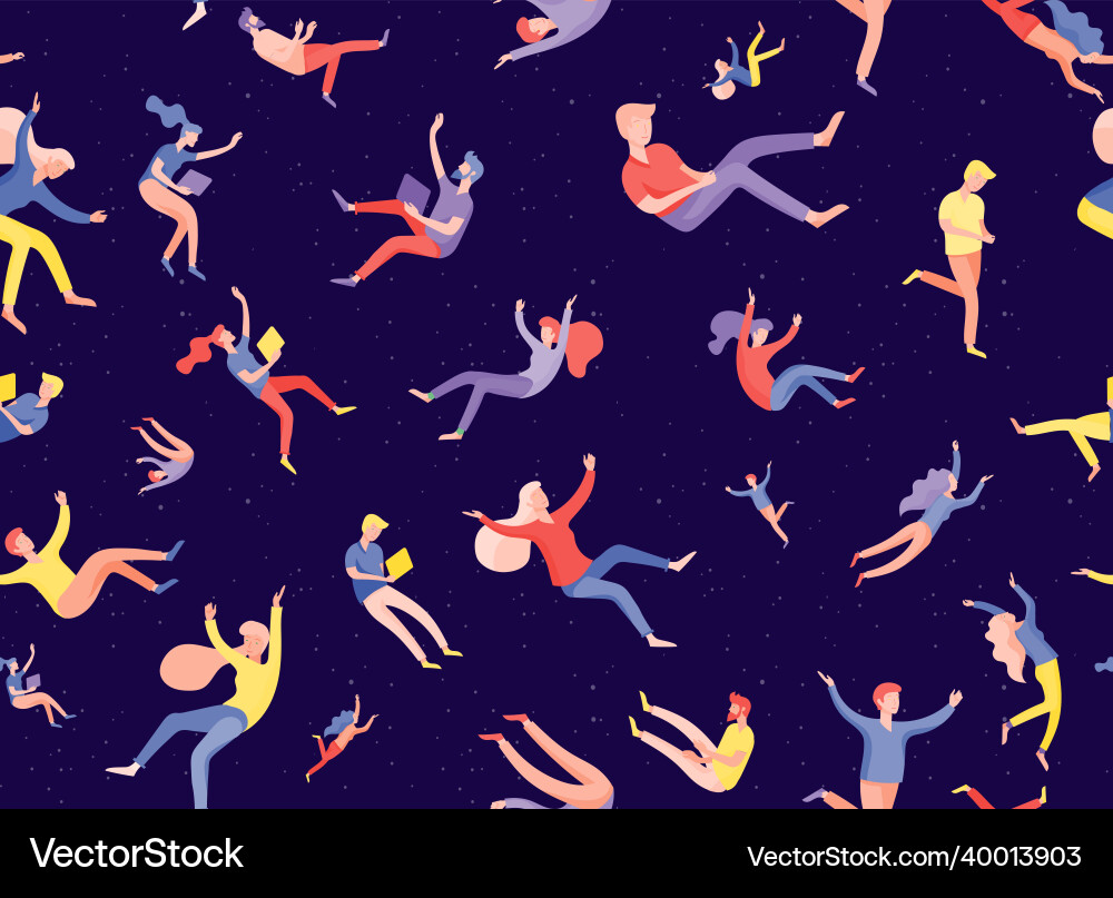 Seamless pattern with inspired people Royalty Free Vector