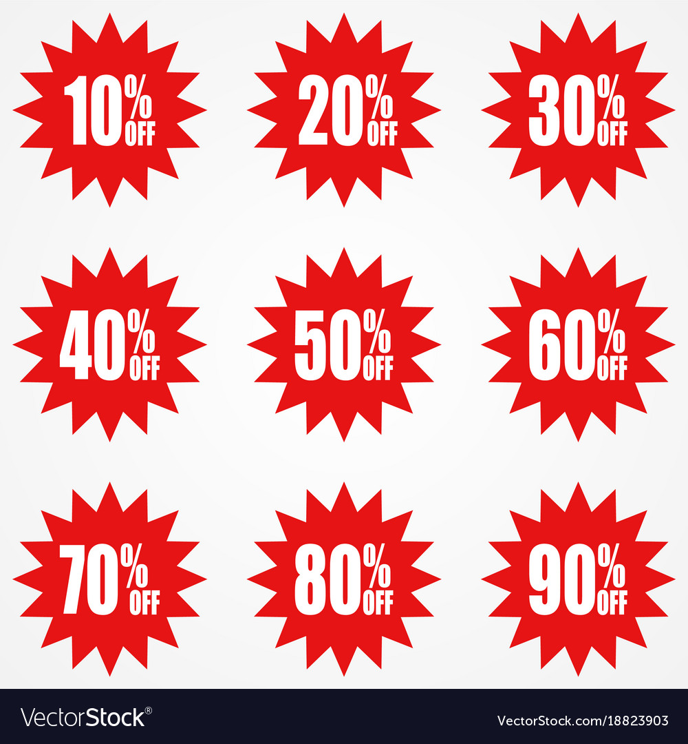 Simple icon of red discount stickers Royalty Free Vector