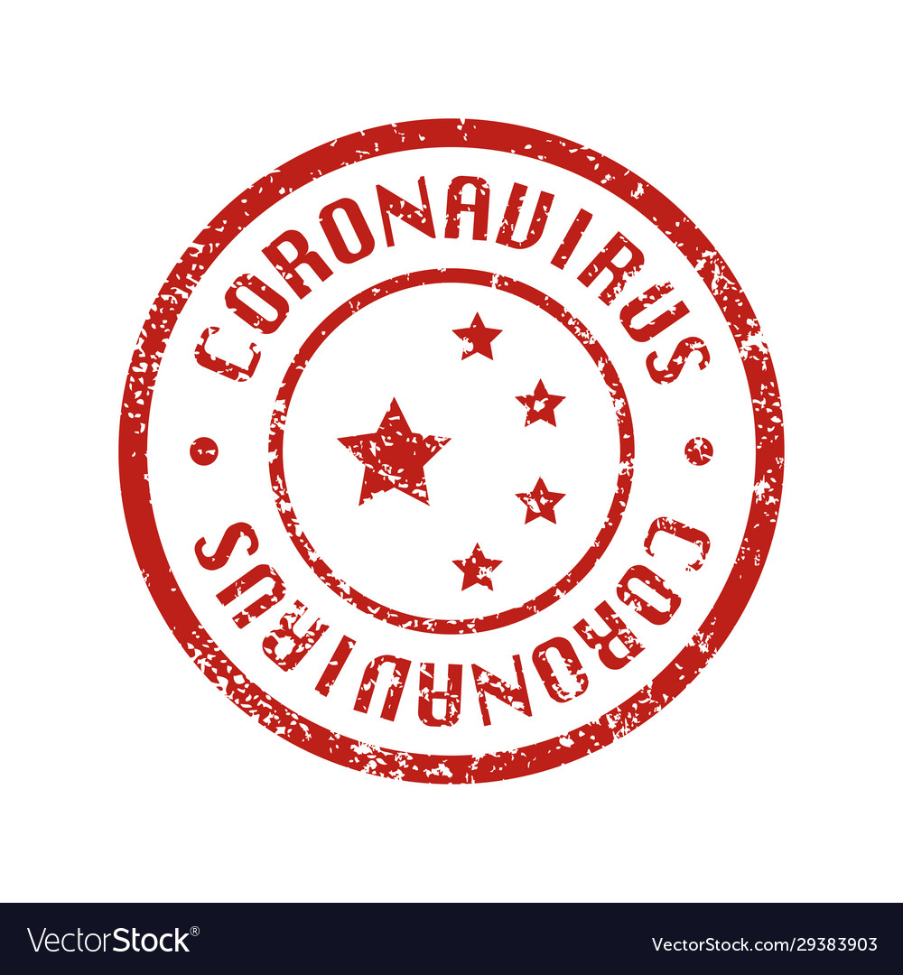 Stamp with coronavirus Royalty Free Vector Image