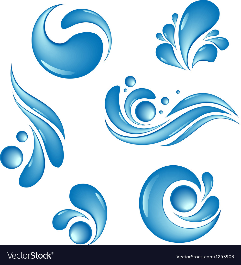 Water drop symbols set Royalty Free Vector Image
