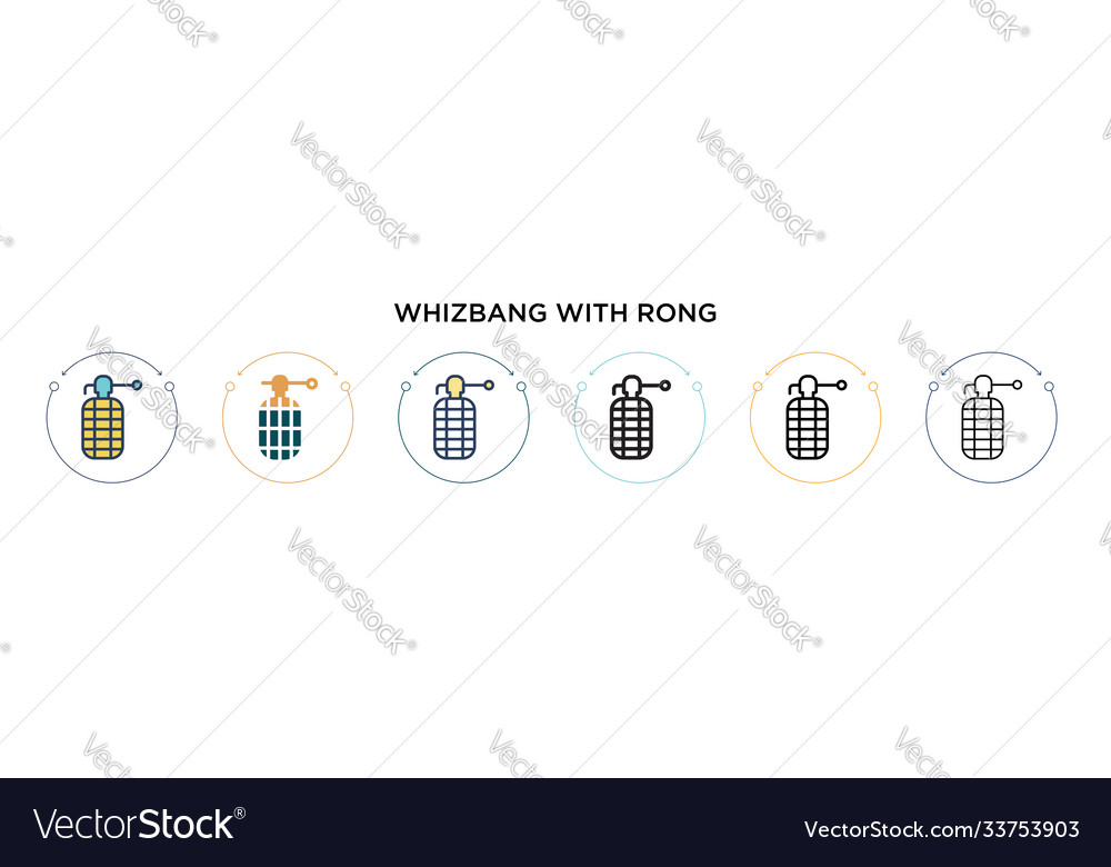 Whizbang mit Rong-Symbol in gefüllter dünner Linie