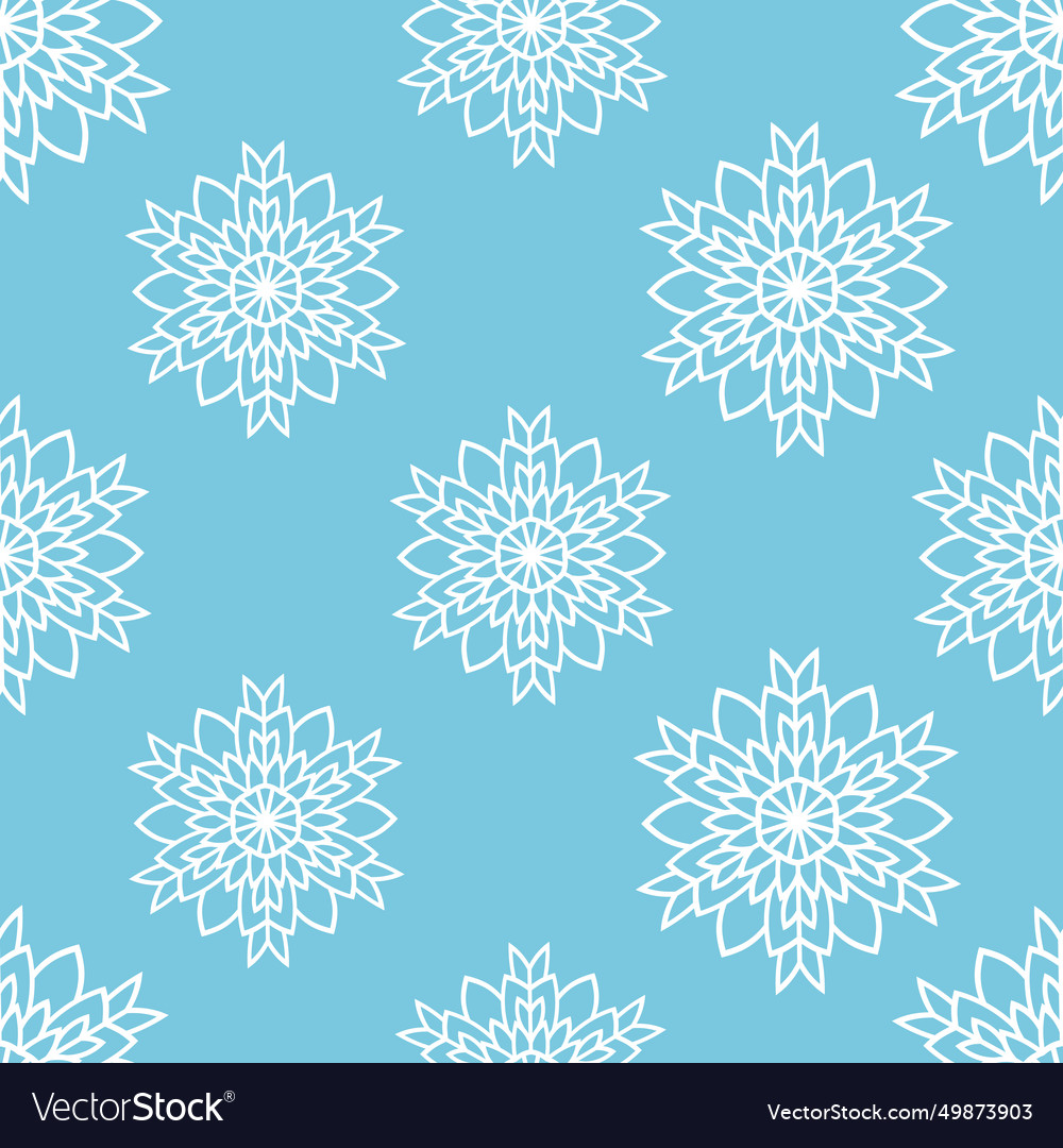 Winter seamless pattern with white snowflakes Vector Image