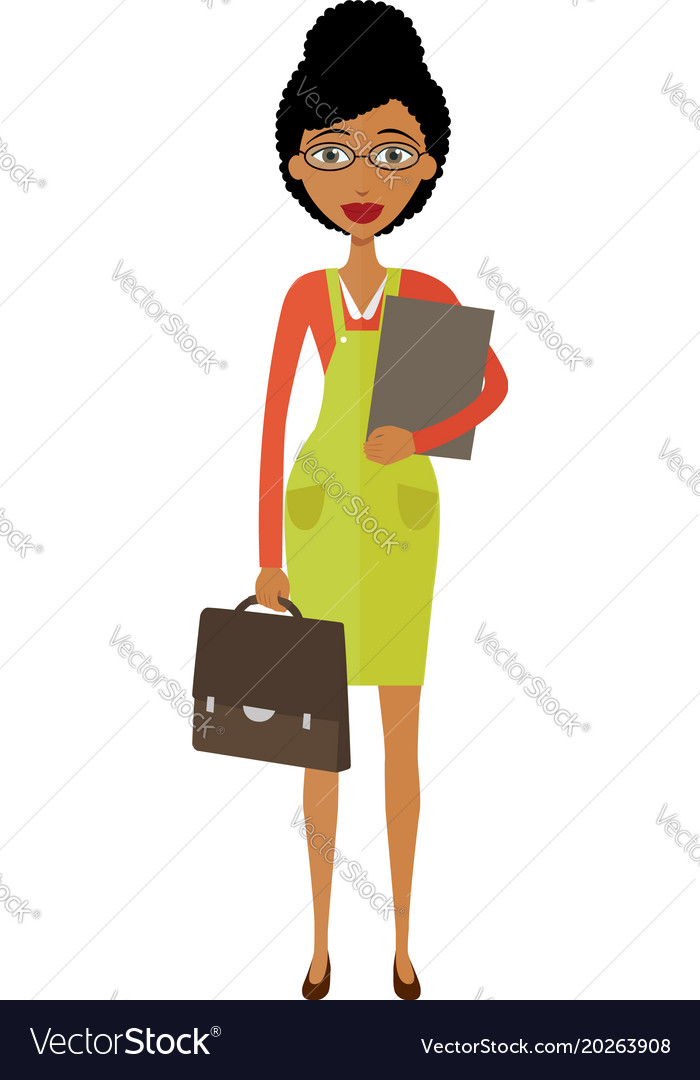 African american young businesswoman standing