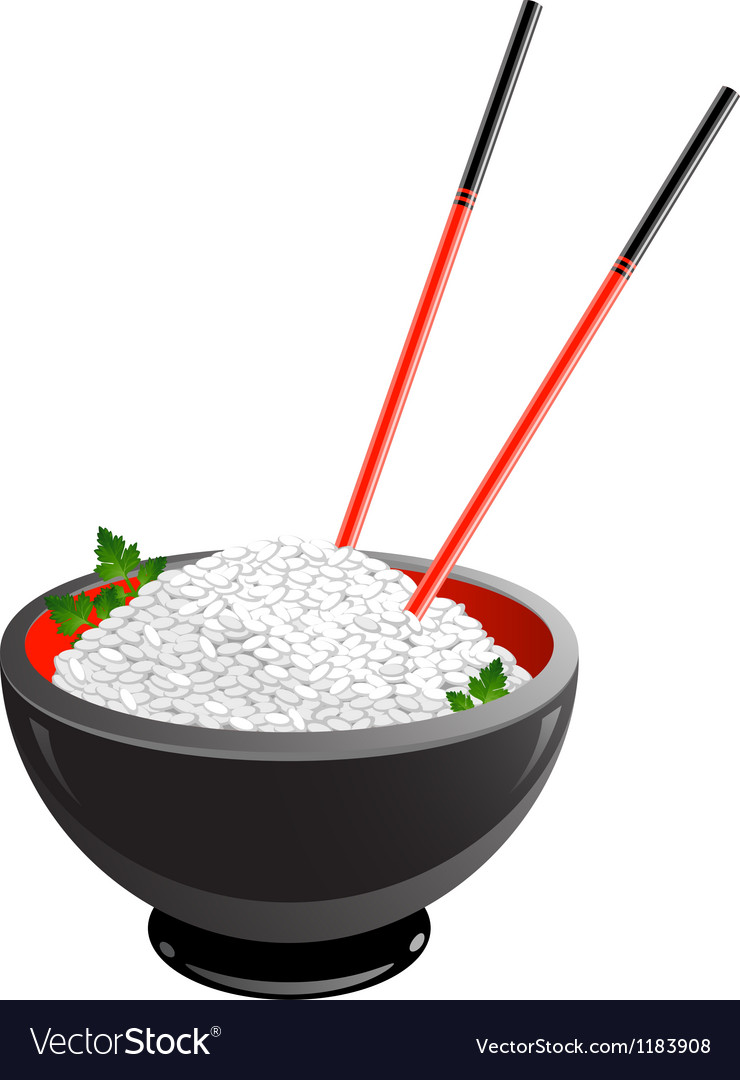 Bowl of rice Royalty Free Vector Image - VectorStock