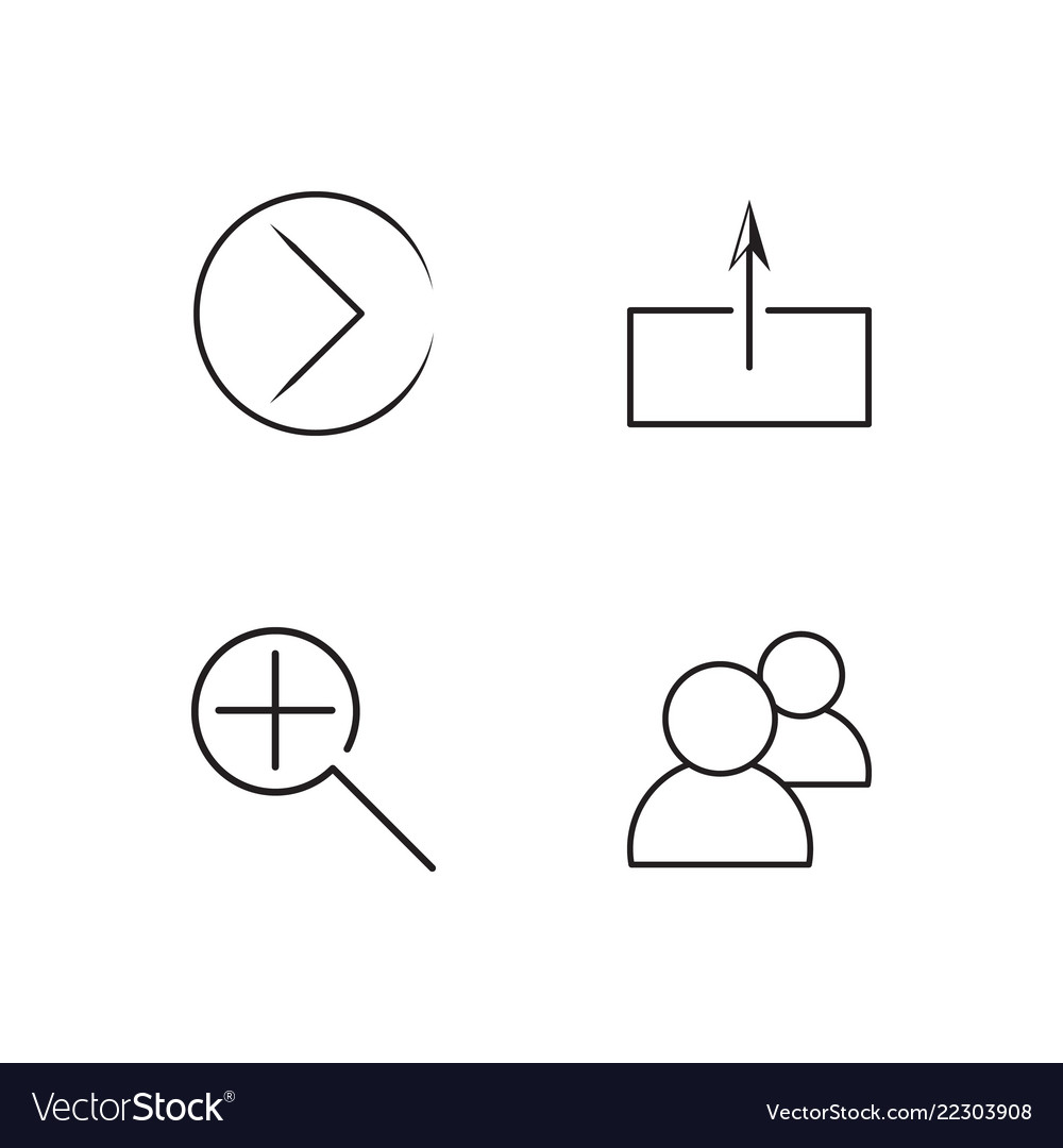 Business simple outlined icons set