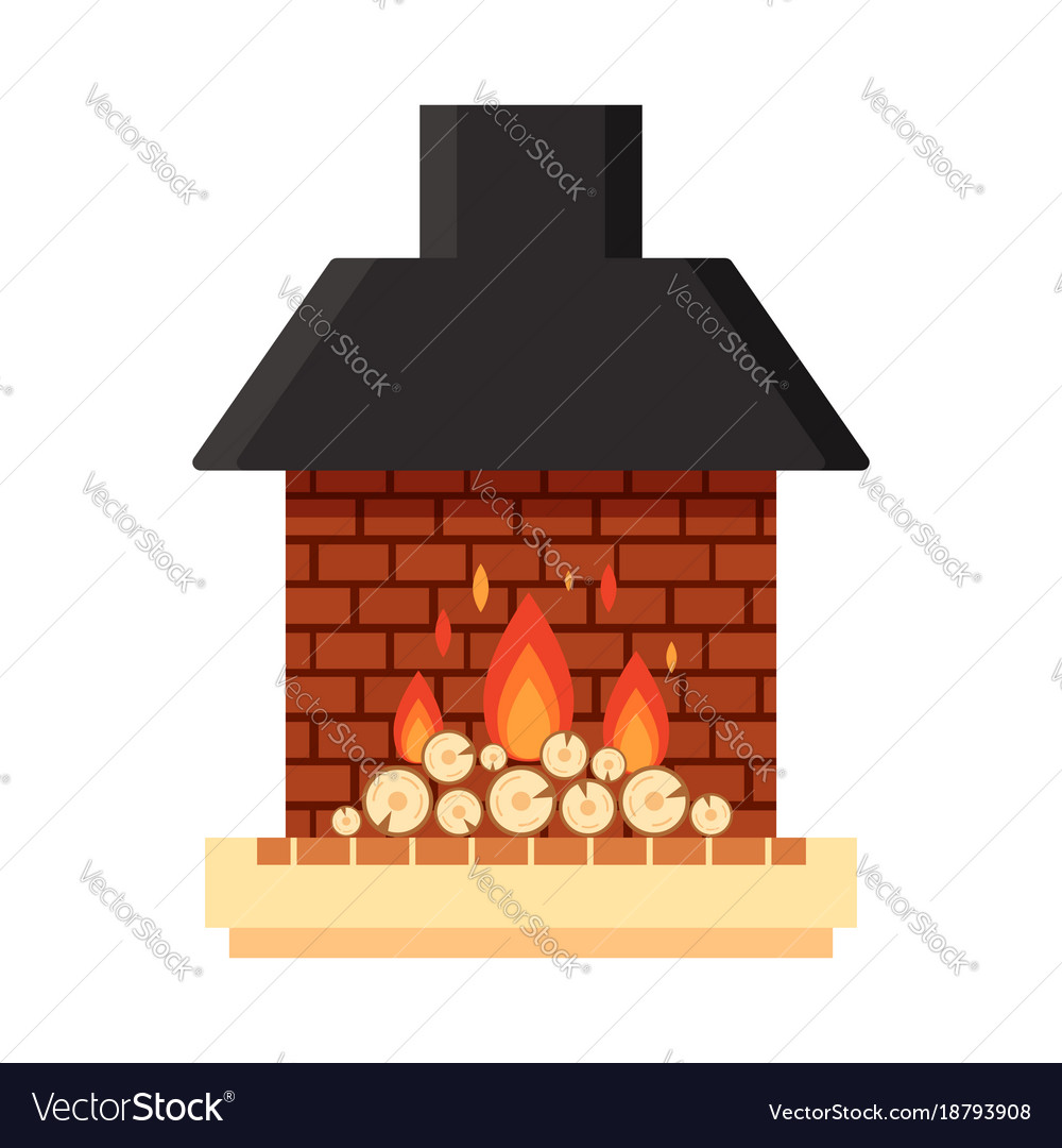 Different Colorful Home Fireplace With Fire Vector Image