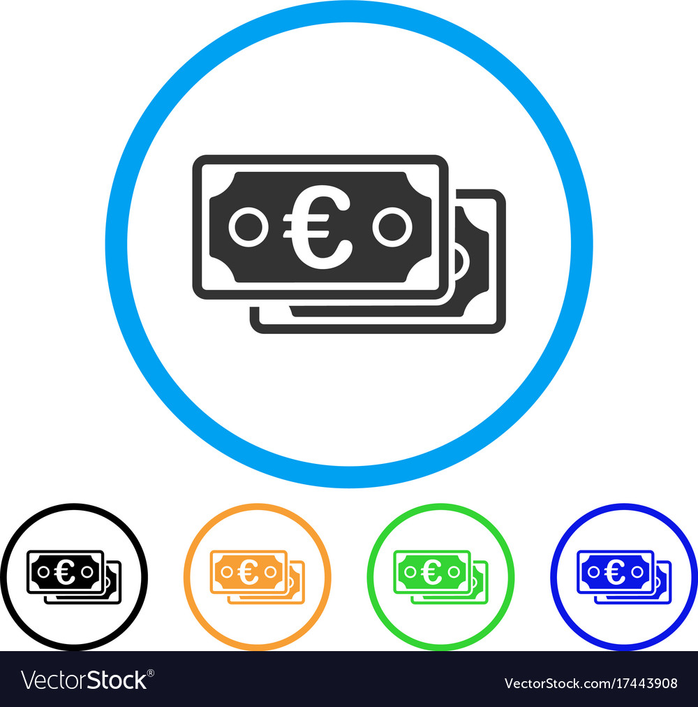 Euro banknotes rounded icon