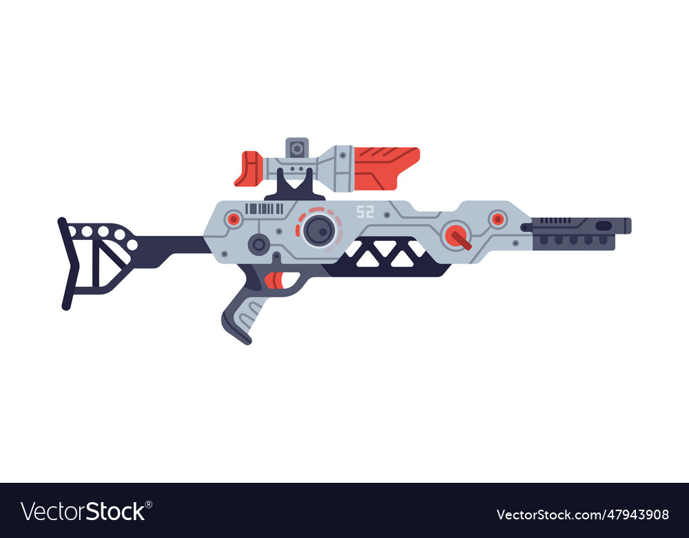 Fantastic weapon and raygun as destructive energy Vector Image