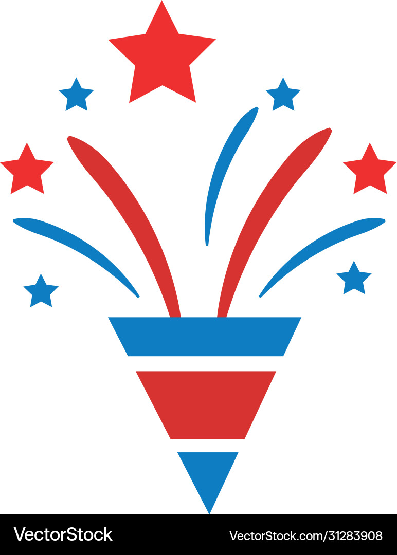 Fireworks splash flat style icon Royalty Free Vector Image