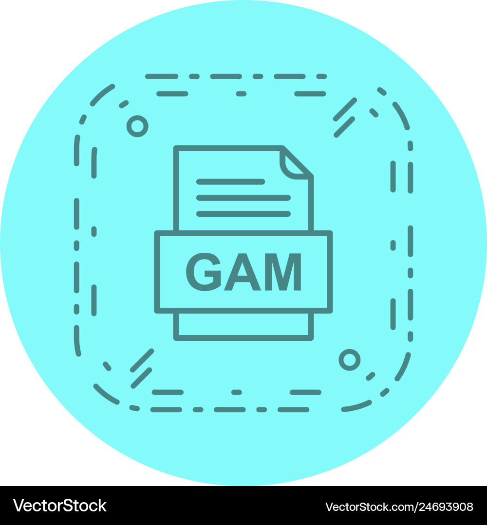 Gam file document icon Royalty Free Vector Image