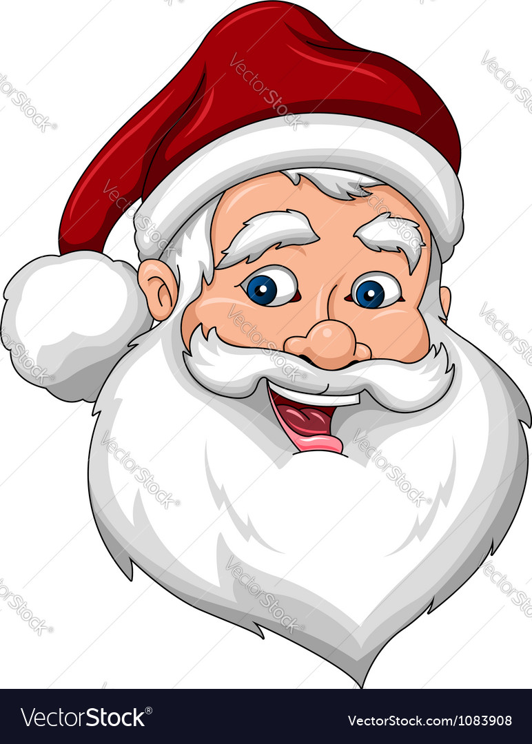 Happy santa claus face side view Royalty Free Vector Image