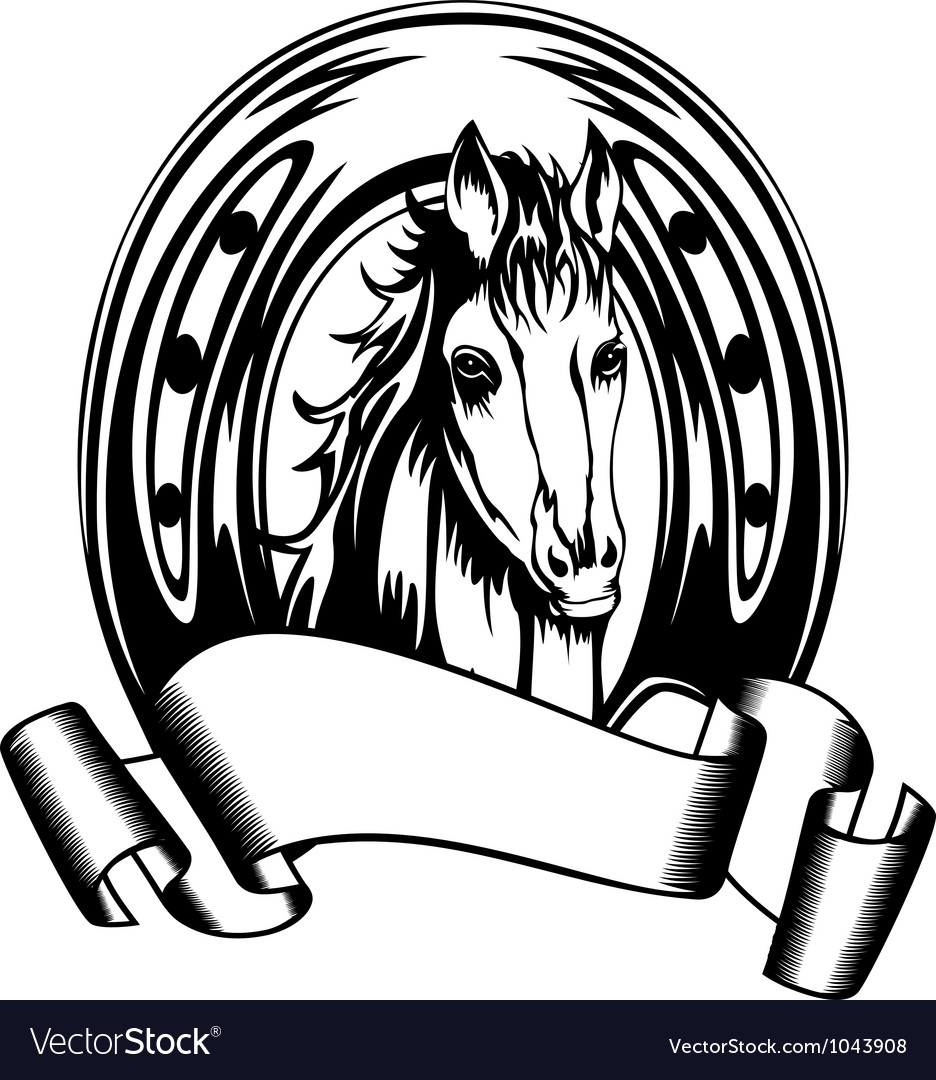 Head Horse In Shoe Vector Image