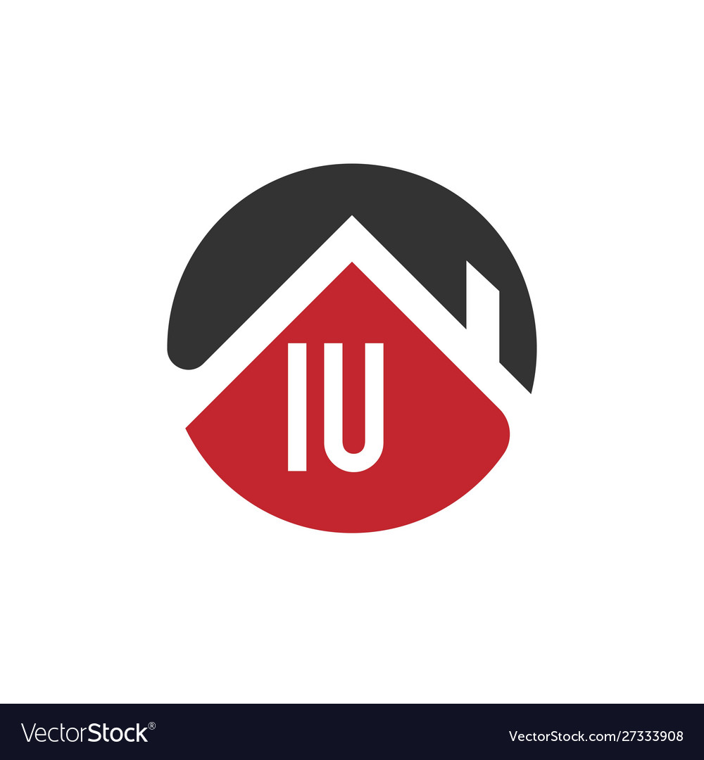 Initial letter iu building logo design template