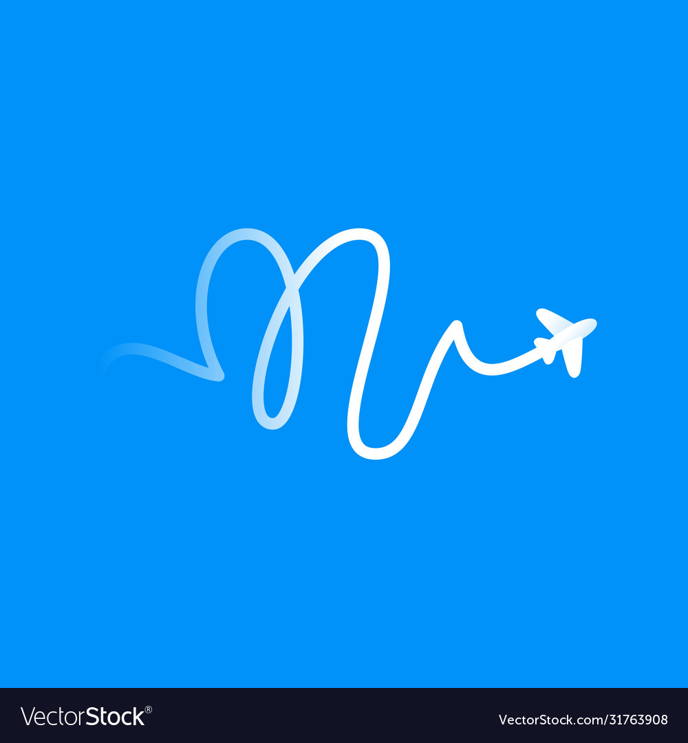 N letter logo with plane and airline