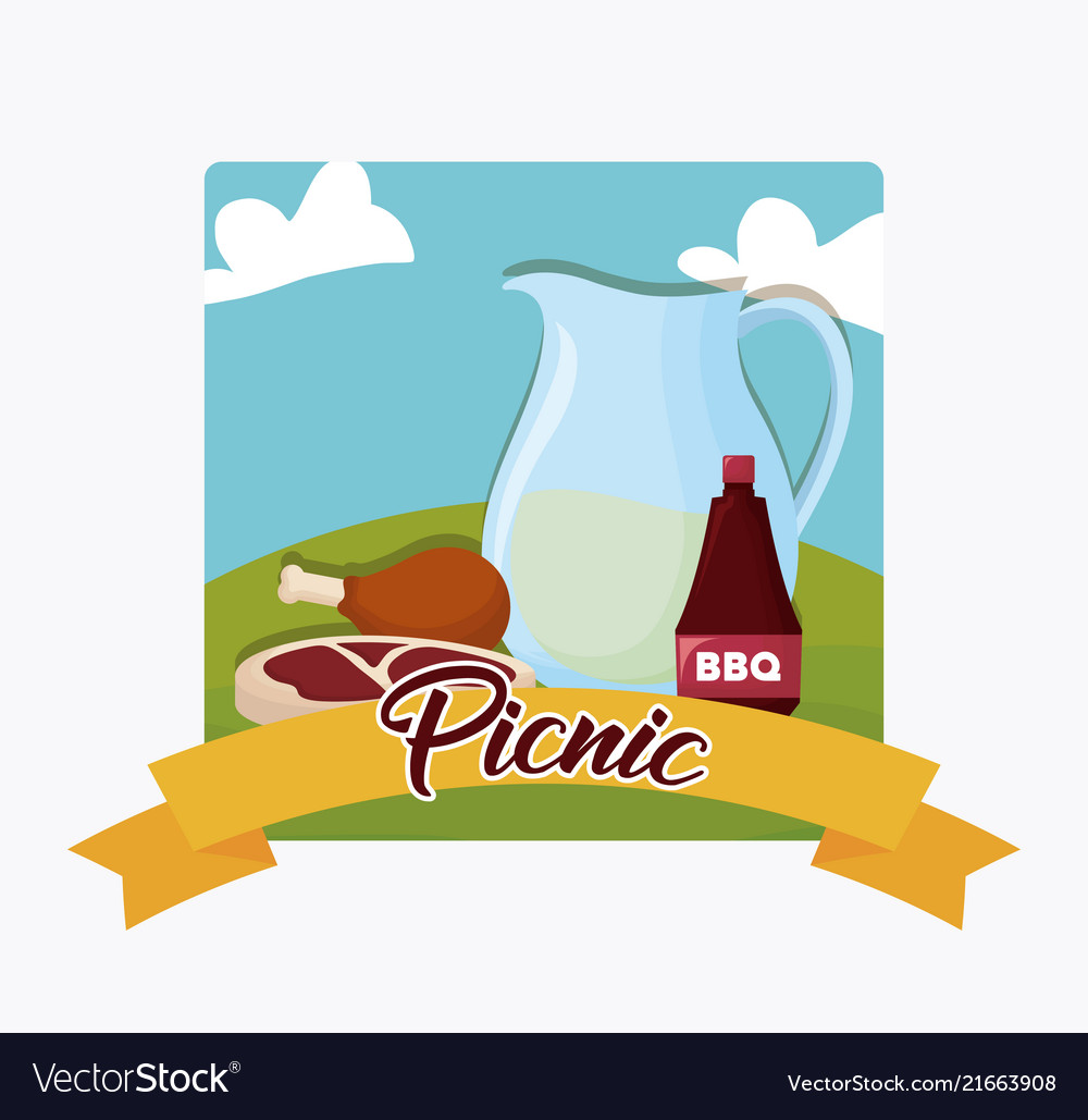 Picnic food emblem