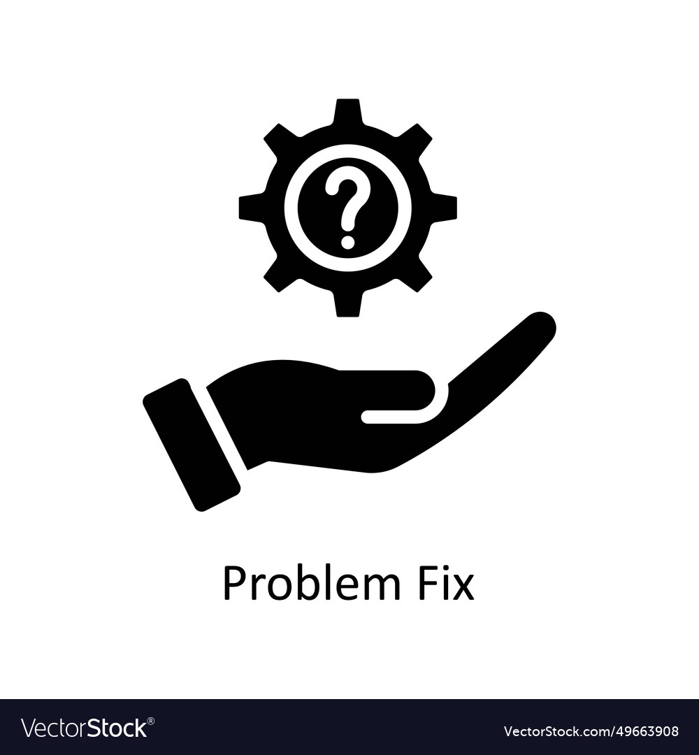 Problem fix solid icon design Royalty Free Vector Image