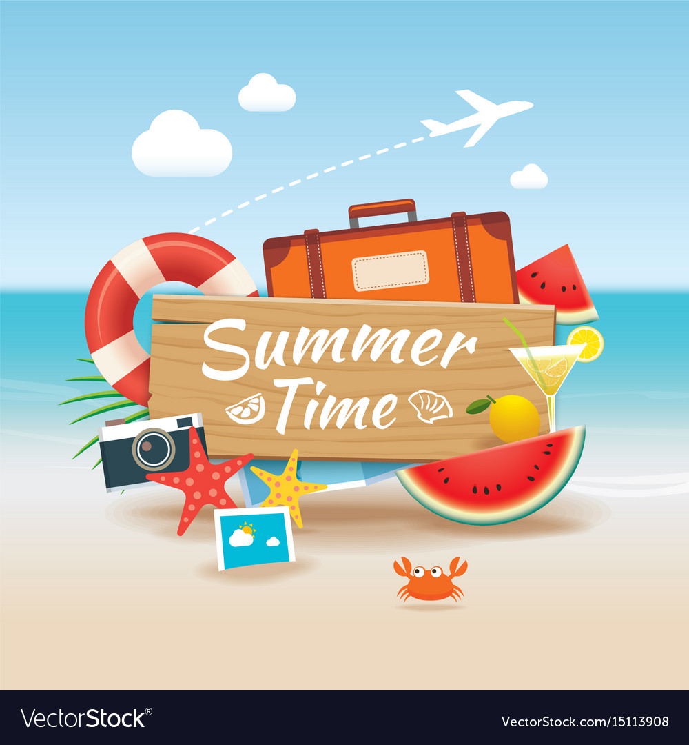 Free Vector  Its summer time text banner template