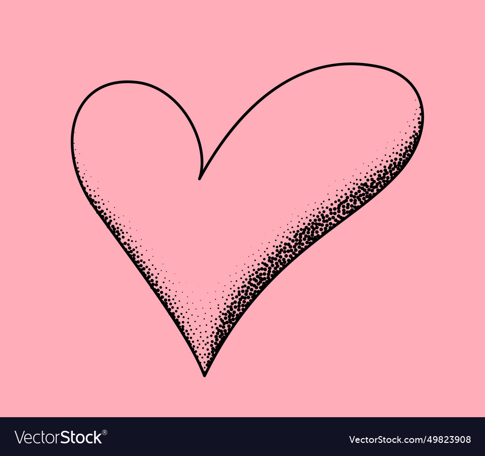 Transparent bubble line art heart shape