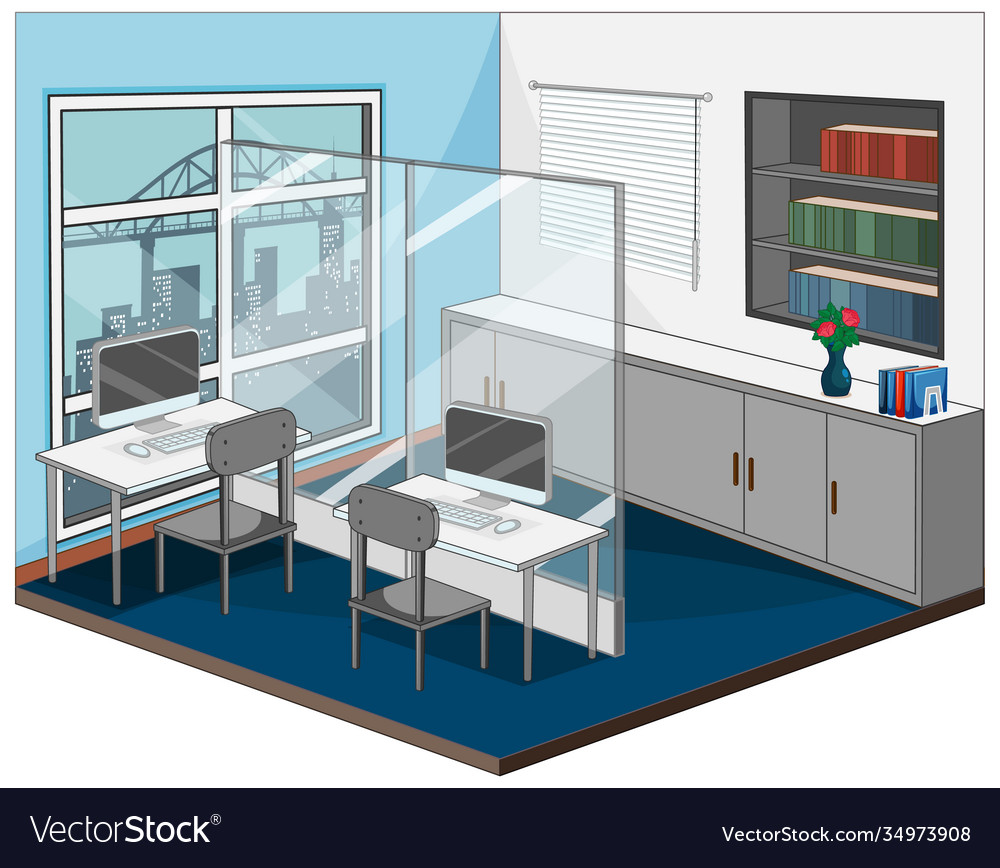 Workplace interior with furniture