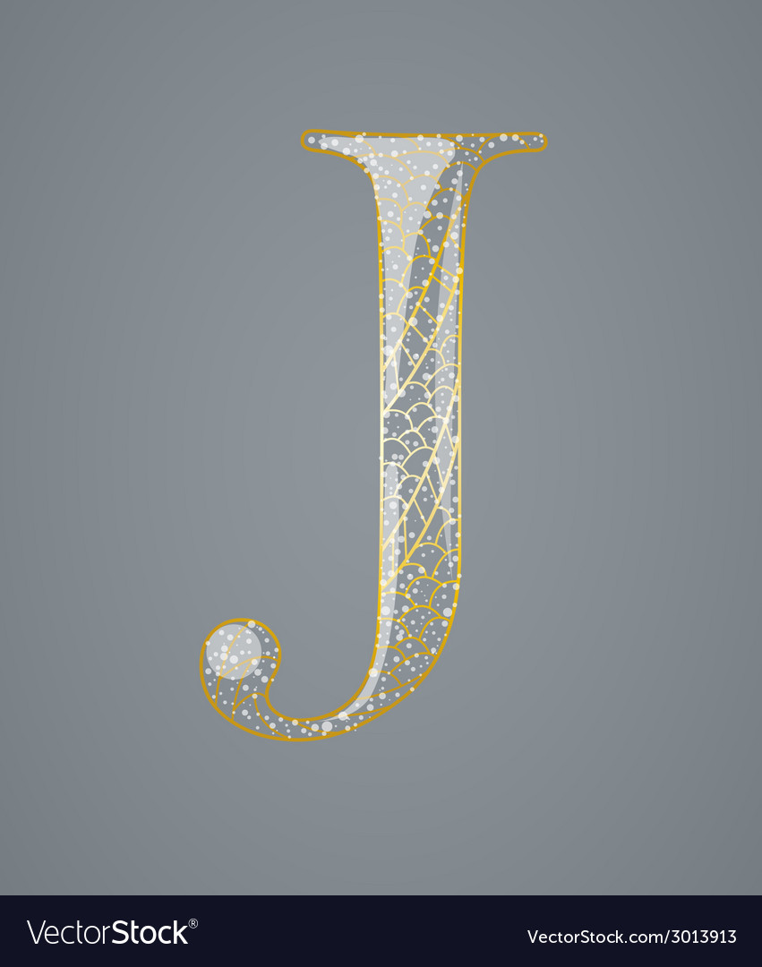 Abstract golden letter j