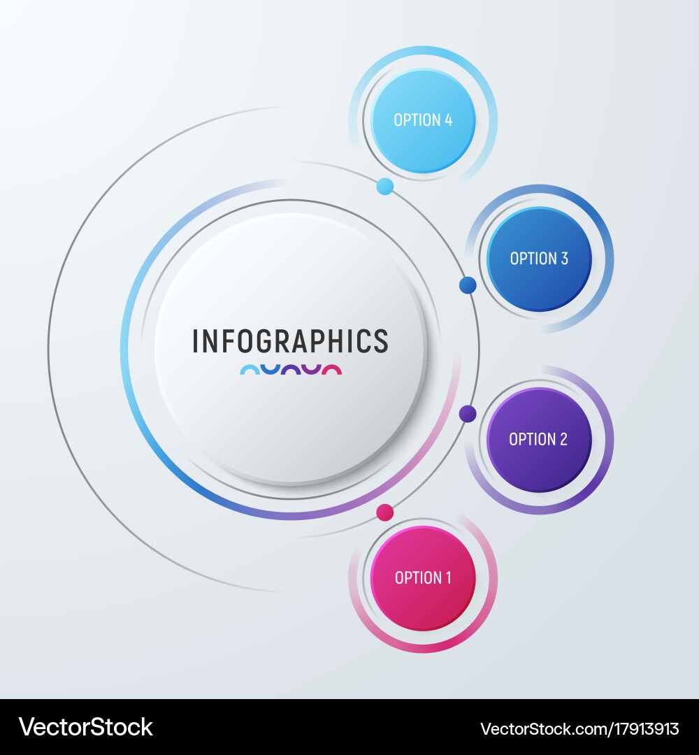 Circle chart infographic template for Royalty Free Vector