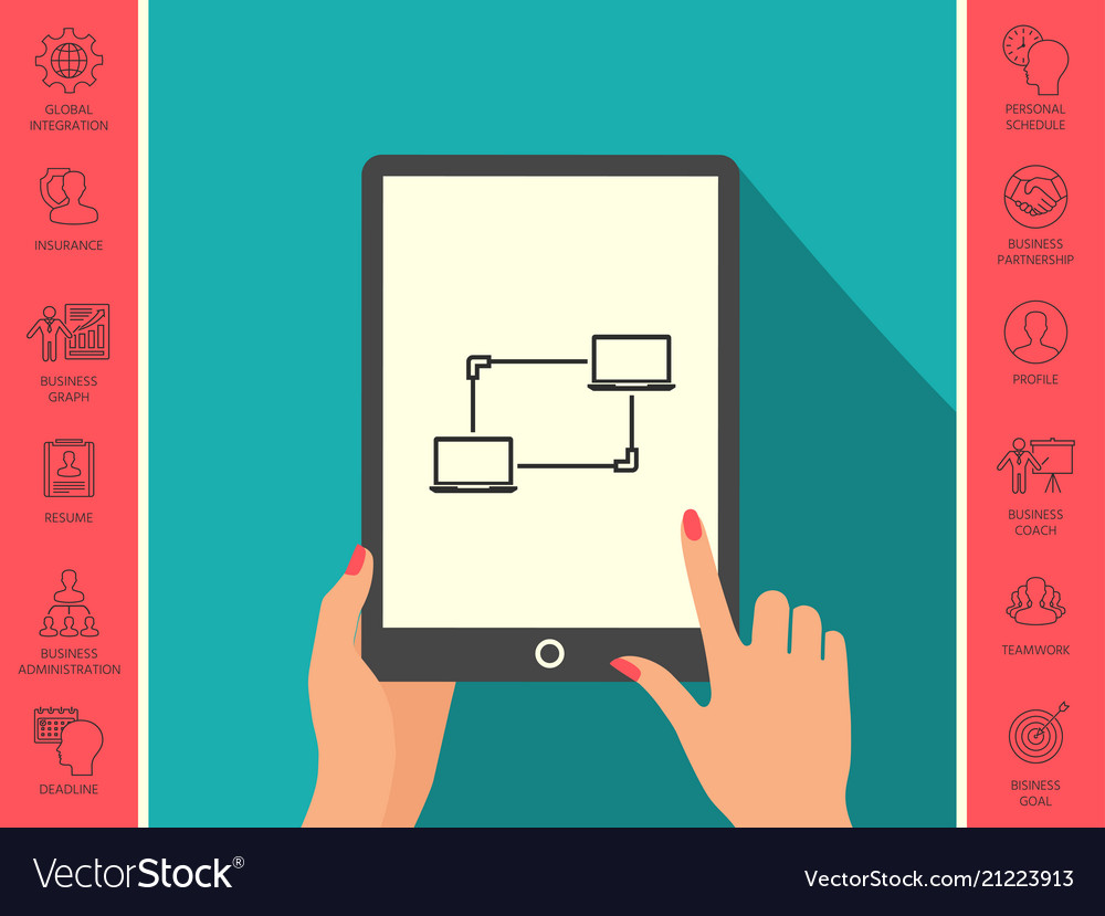 Computer network data exchange transfer concept Vector Image