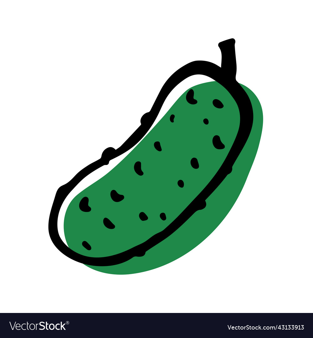 Doodle cucumber green vegetable symbol Royalty Free Vector