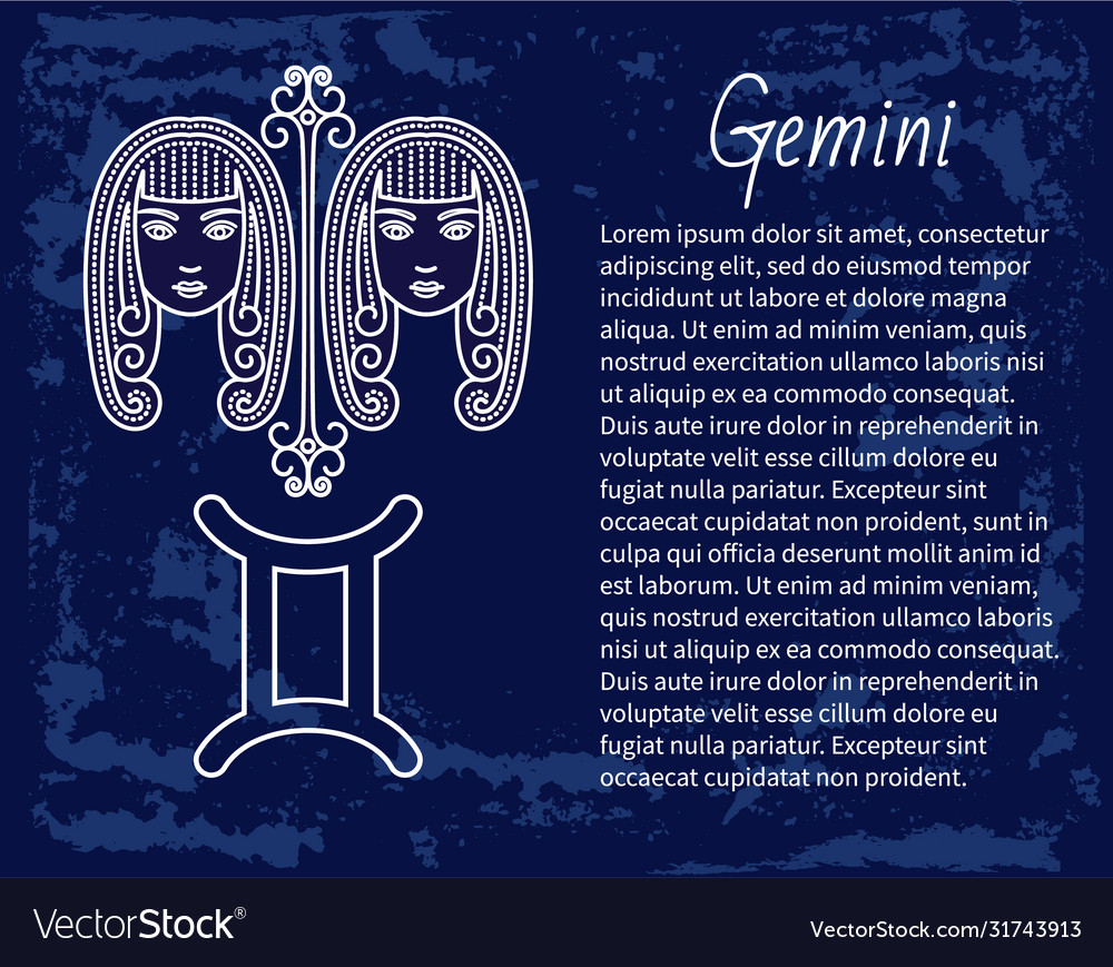 Gemini zodiac sign twins horoscope astrology Vector Image