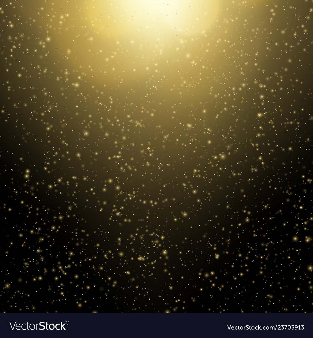 Gold Dust Glitter Texture On A Black Explosion Of Vector Image