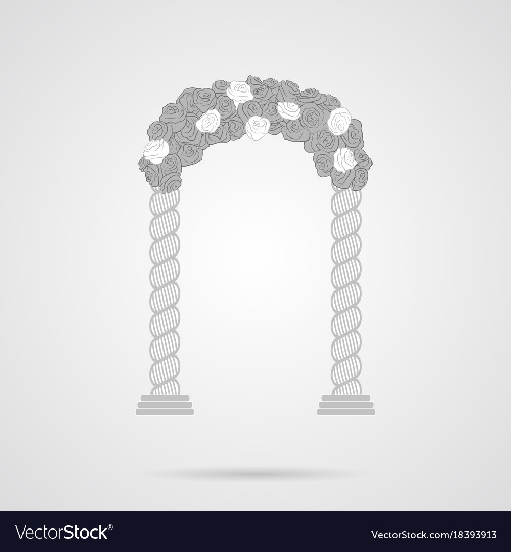 Gray wedding romantic arc flat icon