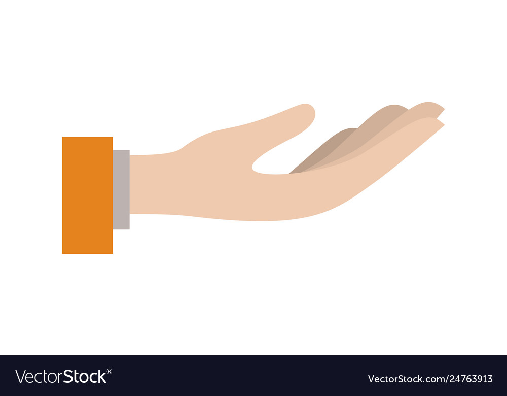 Hand asking isolated icon Royalty Free Vector Image