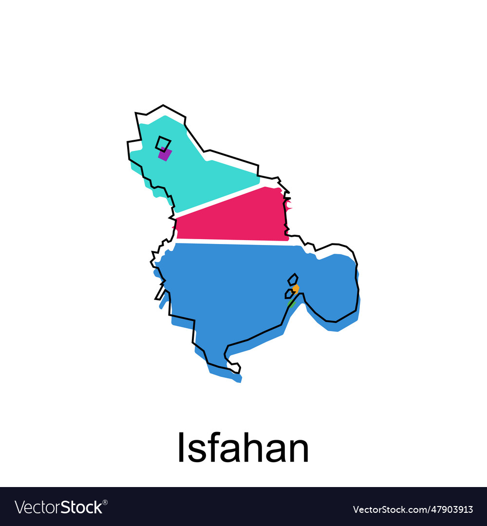 Isfahan city of iran map Royalty Free Vector Image