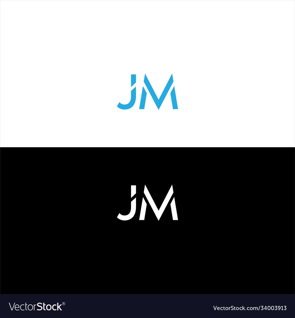 J m letter logo abstract design Royalty Free Vector Image