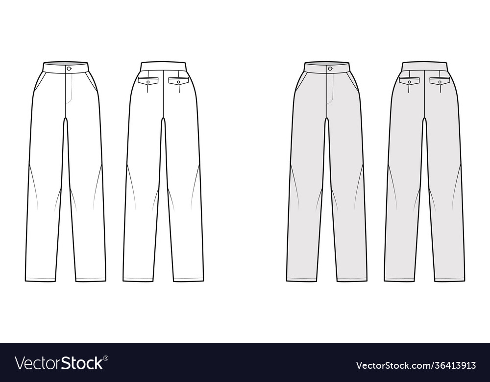 Pants straight technical fashion