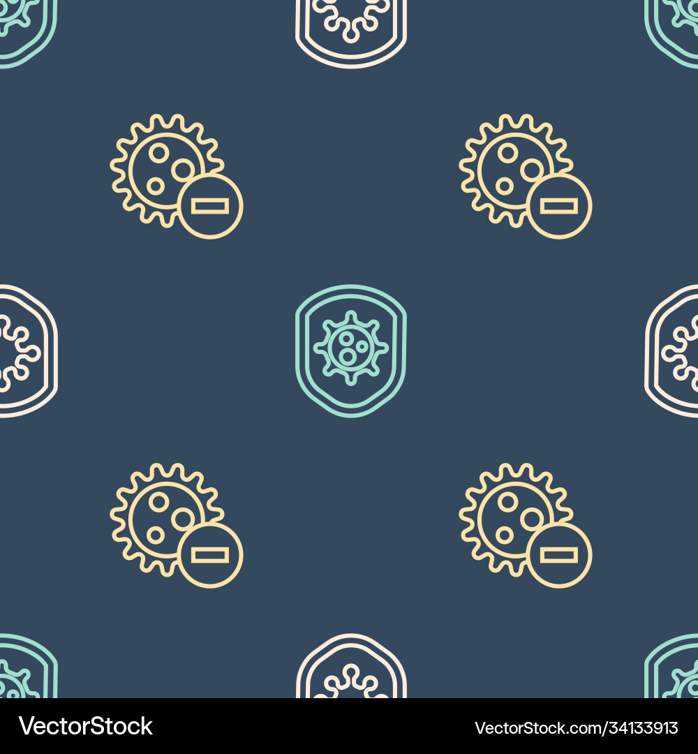 Set line shield protecting from virus negative Vector Image