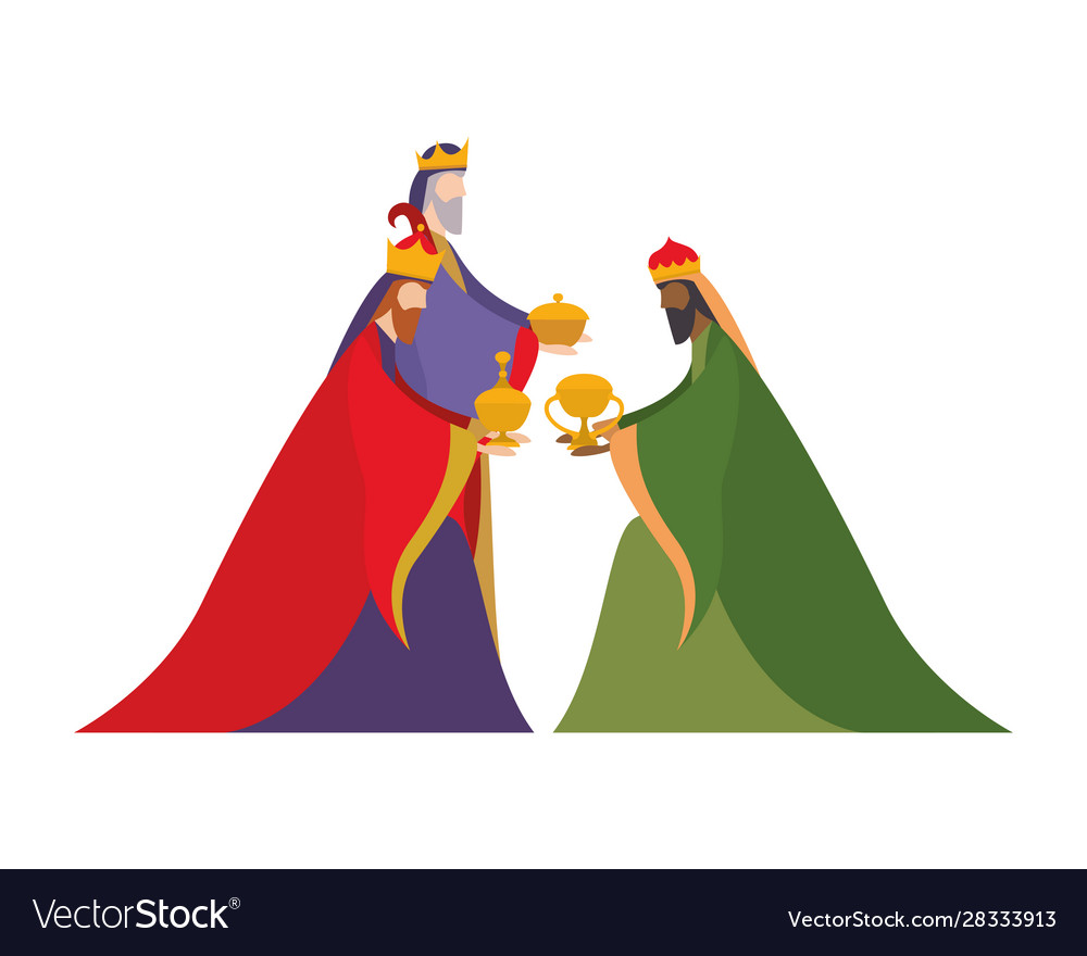 Three wise men happy epiphany day design