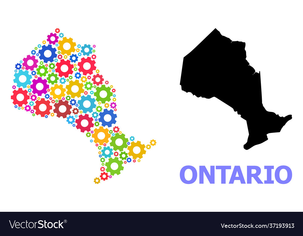 Workshop composition map ontario province Vector Image