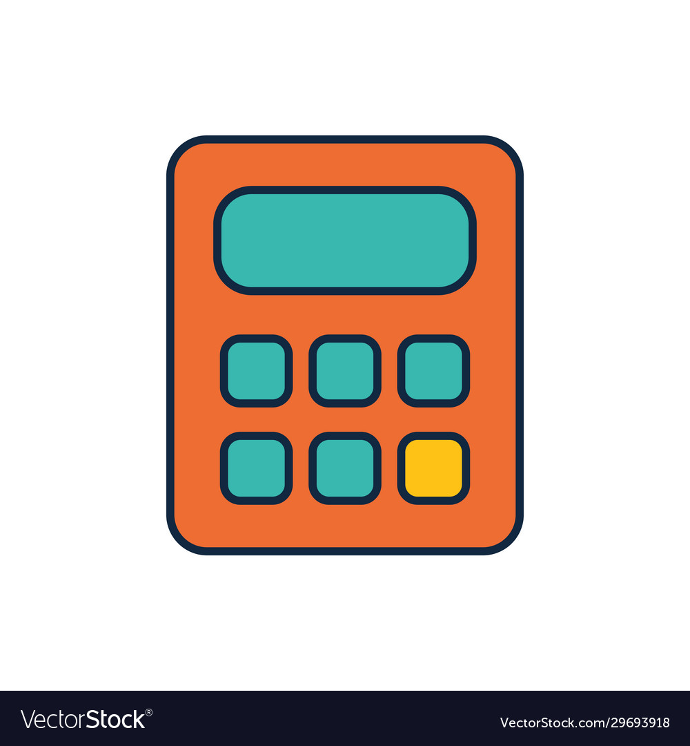 Isolated calculator tool line fill style icon